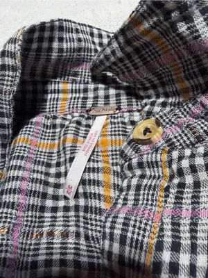 Free people Plaid Button-Up cotton Shirt medium thumbnail 9