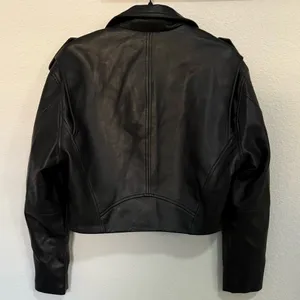 BLANKNYC High Standard Vegan Faux-Leather Crop Moto Jacket Black Size S Small thumbnail 8