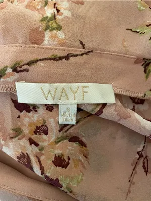 Wayf Pink Floral Ruffle Midi Wrapped Dress Small thumbnail 6