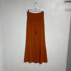 Free People Orange Keep It Real Ribbed Flare Pant Sz M thumbnail 12