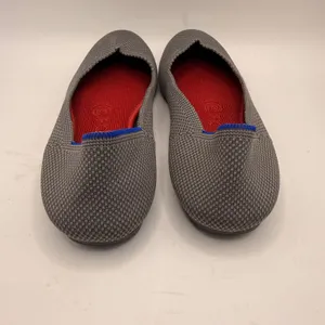 Rothy's The Flat Grey Knit Round Toe Flats Women Size 7 Blue Halo Red Insole thumbnail 4