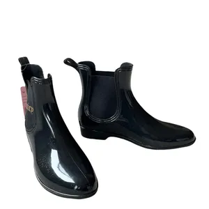 NWT Juicy Couture Black Sparkle Rain Chelsea Logo Boots SZ-9 thumbnail 5