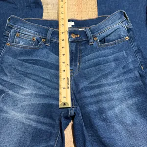 J. Crew Factory Wmns Medium Denim Straight Leg Jeans Sz 26 Stretch Closet Staple thumbnail 4