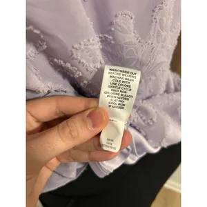 Lavender Purple Pastel Floral Burnout‎ Clip Dot Flutter Sleeve Blouse Small thumbnail 5