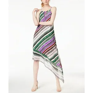 BAR III Multi Color Sleeveless Asymmetrical Midi Dress NWT XS thumbnail 9
