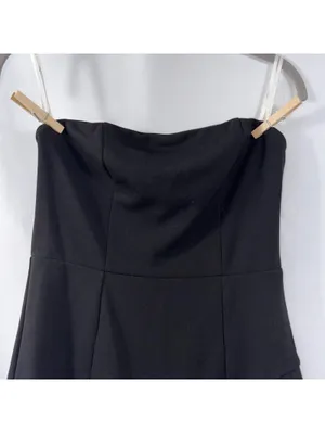 Lulu’s Black Strapless Ruffle Hem Mini Dress M thumbnail 2