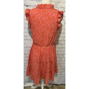 Rachel Zoe Printed Flutter-pink flowers dress Sleeve A-Line Dress Size 10 thumbnail 5