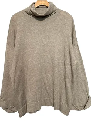 Ralph Lauren Size M Heather Gray Brushed Cotton Modal Turtleneck Long Sleeve Top thumbnail 1