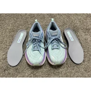 HOKA ONE ONE Bondi 8 Running Shoes Chalk Violet Pastel Lilac Sneaker Sz 8 Wide thumbnail 9