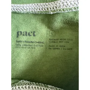 Pact Organic Cotton Pajama Set Green White Tree Print Large Womens Loungewear thumbnail 3