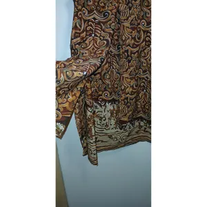 Vintage Brown Paisley Shift Dress Sheer Overlay Sleeveless Lagenlook Boho Midi thumbnail 7