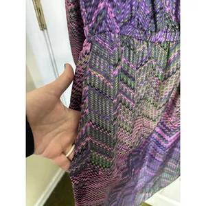 Shoshanna 100% Silk Chiffon Purple Long Sleeve Dress Size 10 Pockets Cocktail thumbnail 7