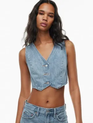 Aritzia The '90s Mia Cropped Denim Vest thumbnail 4