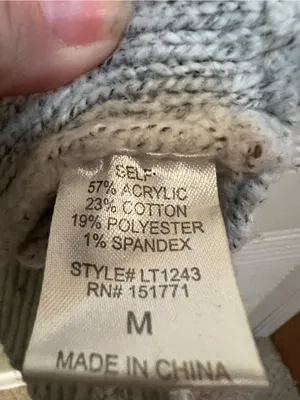Gilli Women's Size Medium Mock Neck Turtleneck Sweater Light Gray Stretch LT1243 thumbnail 11