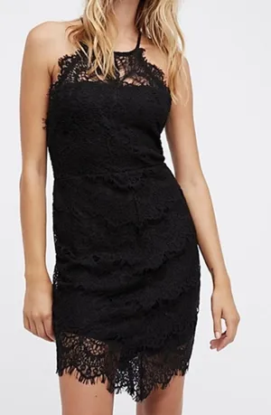 Free People Black Lace dress thumbnail 1