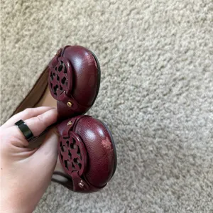 Tory Burch Mini Miller Burgundy Flats thumbnail 4