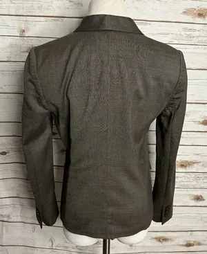 Ann Taylor taupe/brown wool-blend tailored tuxedo-inspired blazer Size 8P thumbnail 3