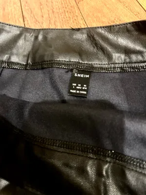 SHEIN NWOT Sexy High Waist Notch Hem Leather A-Line /two front slits L thumbnail 10