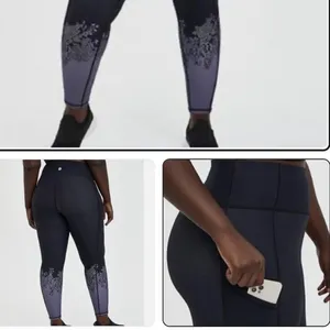Torrid Black & Purple Floral Full length Wicking Legging W1172 Plus Size 4X thumbnail 2