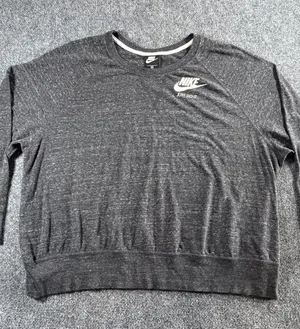 Nike Just Do It Crewneck Sweatshirt Gray Speckled 3XL Pullover Logo thumbnail 1