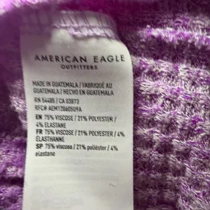American Eagle women's purple soft & sexy plush waffle knit Vneck sweater medium thumbnail 5