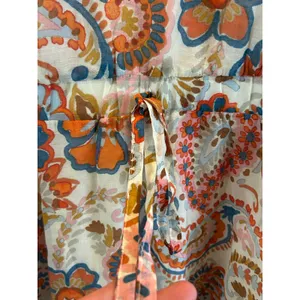 MSK orange blue floral lined dress wedding Small high low cinch waist thumbnail 8