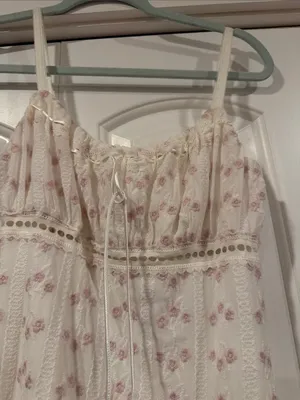 Full Tilt White Mini Dress with Pink Embroidered‎ Detail medium nwt thumbnail 4