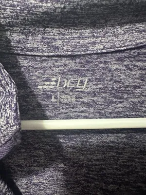 BCG Women's Activewear 1/4‎ Zip Mock Neck Long Sleeve Heathered Purple L thumbnail 2