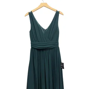 Lulus Thoughts of Hue Emerald Green Surplice Maxi Dress size Large NWT thumbnail 6