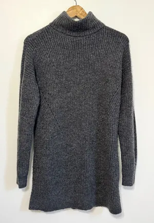 Abercrombie & Fitch Knit Turtleneck Sweater Dress Gray Size Medium thumbnail 1