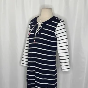 NWT!! TOMMY BAHAMA Floricita Stripe Shift Dress Navy Blue‎ White Stripe X-Small thumbnail 7