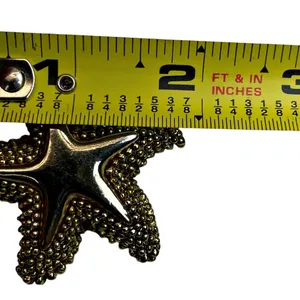 Starfish Gold Tone Chunky Brooch Pin Pendant Beach Tropical Sea Ocean Life thumbnail 4
