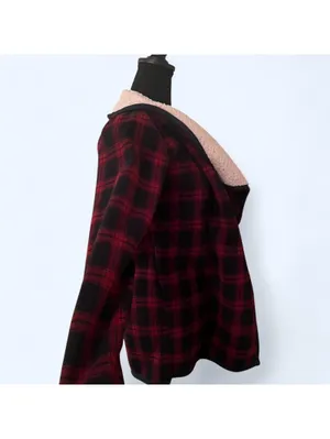 Vintage Abercrombie and Fitch cottagecore plaid sherpa lined jacket Size Small thumbnail 3