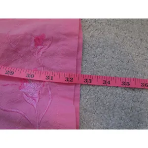 Vintage 90s Cotton Pajama Set‎ XXXL Pink Cotton Floral Embroidered Button Up thumbnail 11