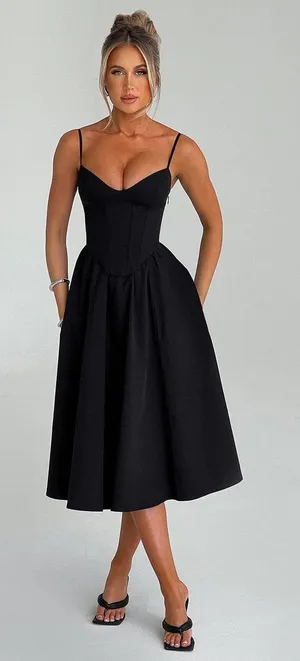 Babyboo Mariella Midi Dress in Black thumbnail 1