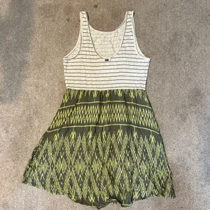 Roxy Green Stripe Tank Mini Dress Size M thumbnail 2