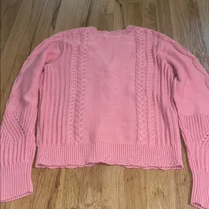 LoveShackFancy Anselma Cardigan in Powder Blush Sz L thumbnail 5