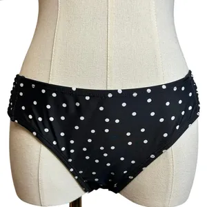 Black White Strappy Side Bikini Bottom Swim Medium Coquette Minimalist Y2K thumbnail 1