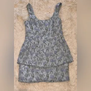 NEW AMANDA UPRICHARD Empire Floral Jacquard Minidress Flores Brocade sz S thumbnail 4