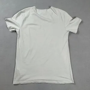ZARA Deluxe T Shirt L Basic U Neck Short Sleeve Tee Top Light Gray Soft Classic thumbnail 2