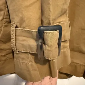 Old Navy Short Cropped Tan Trench Jacket Sz m 100% Cotton thumbnail 3