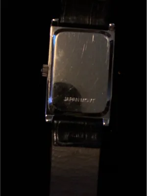 Coldwater Creek Women's Tank Watch Silver Tone Rectangular Roman Numeral Black thumbnail 4