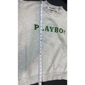 Playboy by PacSun Y2K Gray Crewneck Sweatshirt S Green Textured Logo Pullover thumbnail 6