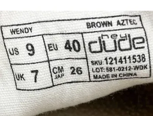 Hey Dude Shoes Wendy Brown Aztec 9 Canvas Slip On thumbnail 5