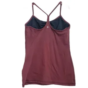 LULULEMON Power Y Tank Luon Bordeaux Drama Maroon Tank Size 10 thumbnail 2