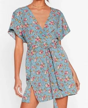 Nasty Girl Call In Slick Floral Mini Dress Women’s 6 thumbnail 1