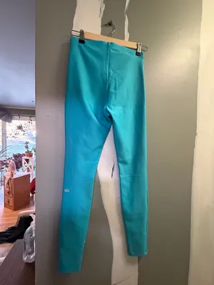 Alo Yoga Bright Aqua High-Rise Airlift Leggings with Front Zip thumbnail 5