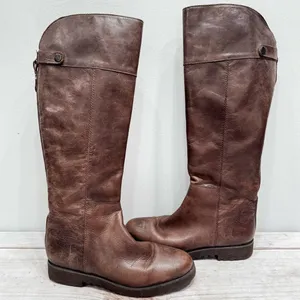 Franco Sarto Riding Boot Cosmina Brown Leather Tall Equestrian Heritage Prep thumbnail 1
