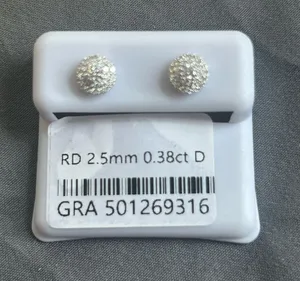 .38 ct Moissanite Diamond Halo Sterling Silver Earrings thumbnail 1