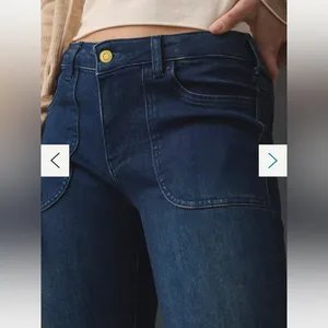 Anthropologie Pilcro The Icon Low-Rise Flare Jeans in Dark Wash thumbnail 5